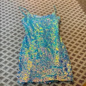 Blue Sequin Dress
